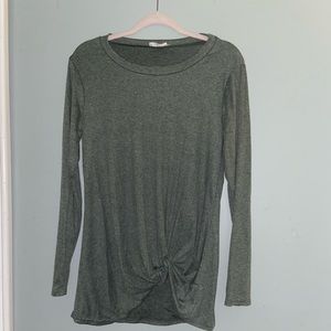 Long sleeved green shirt with tie